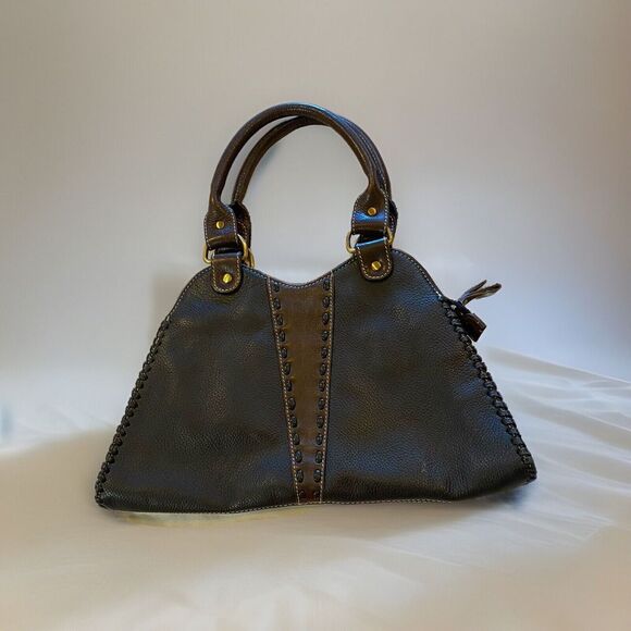 Women's Pebbled Leather Handbag Sophia Visconti Tote Thin Bag EUC‎ - Picture 3 of 12